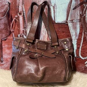 Fossil XL brown leather bag